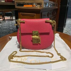 N16 Slightly Used Chloe Pink Mini Drew Bag Small
